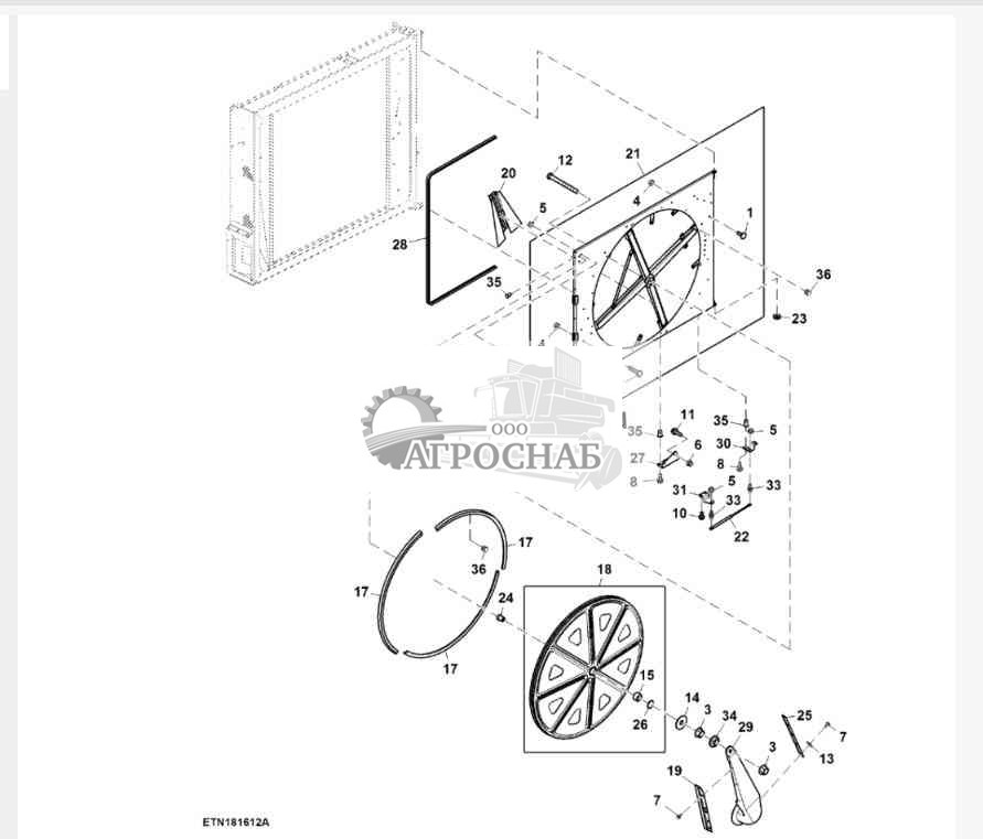 Дверца вращающегося решета 